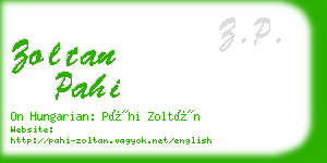 zoltan pahi business card